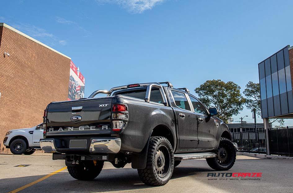 FORD RANGER GD03 MATTE BLACK MACHINED FACE WITH DARK MATTE TINT